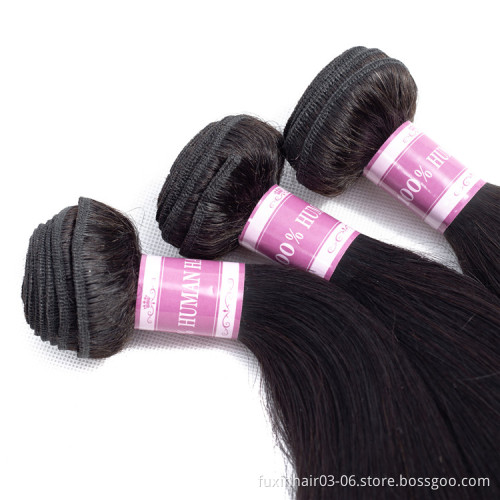 Brazilian 10A Products Virgin Raw Straight Human Hair Extension Silky Hair